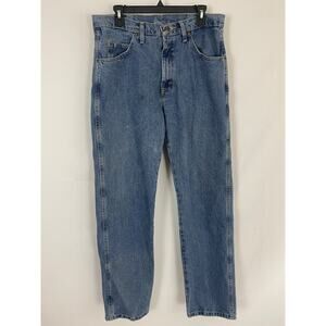 Wrangler Blues 100% Cotton Jeans 34x32 Men’s Medium Wash Straight Fit Denim